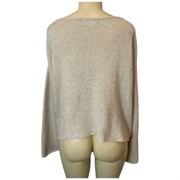 W.Cashmere Cora Boat Neck Sweater Linen Cashmere Blend Beige Oversized Size XS - Picture 3 of 6